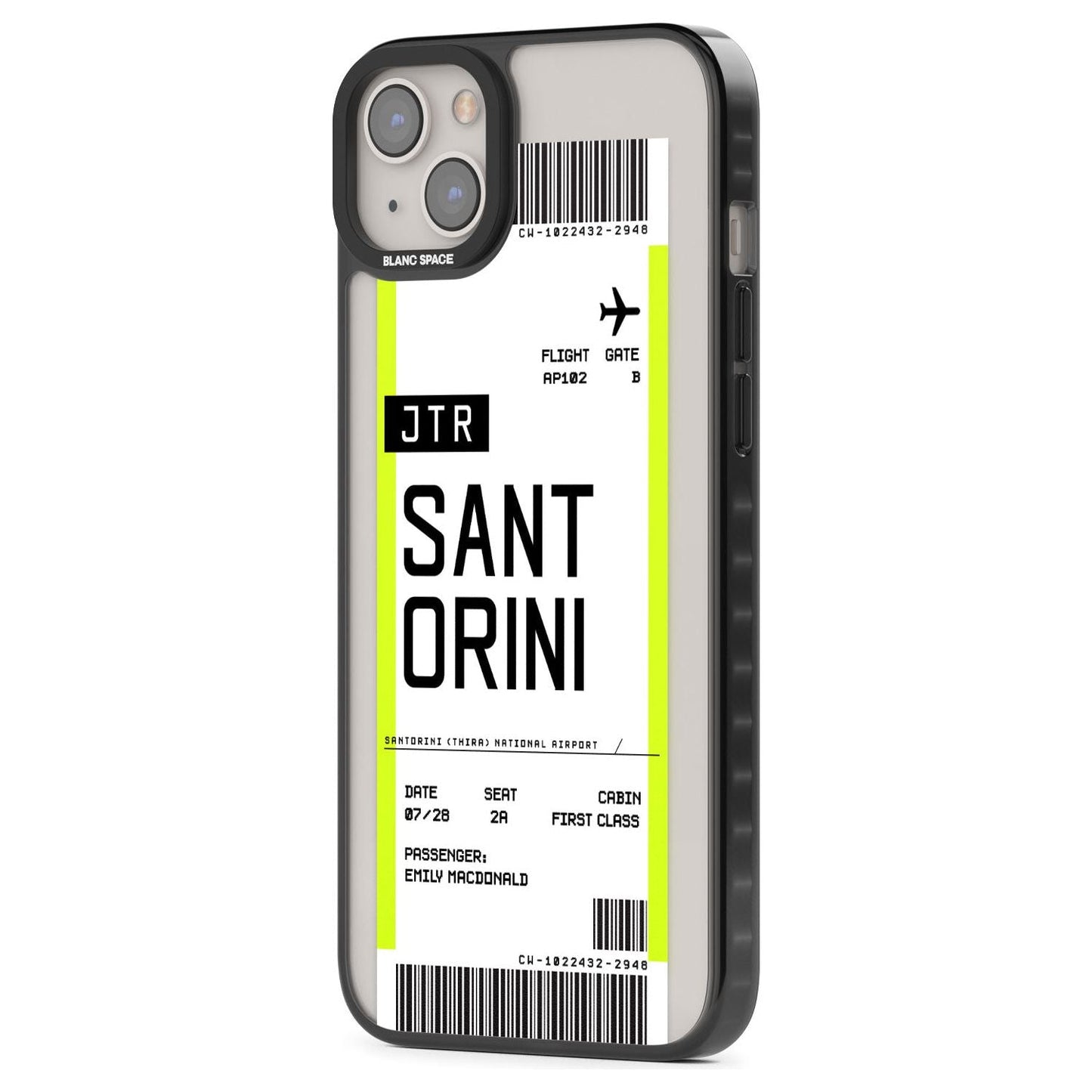 Personalisierte Bordkarte für Santorini