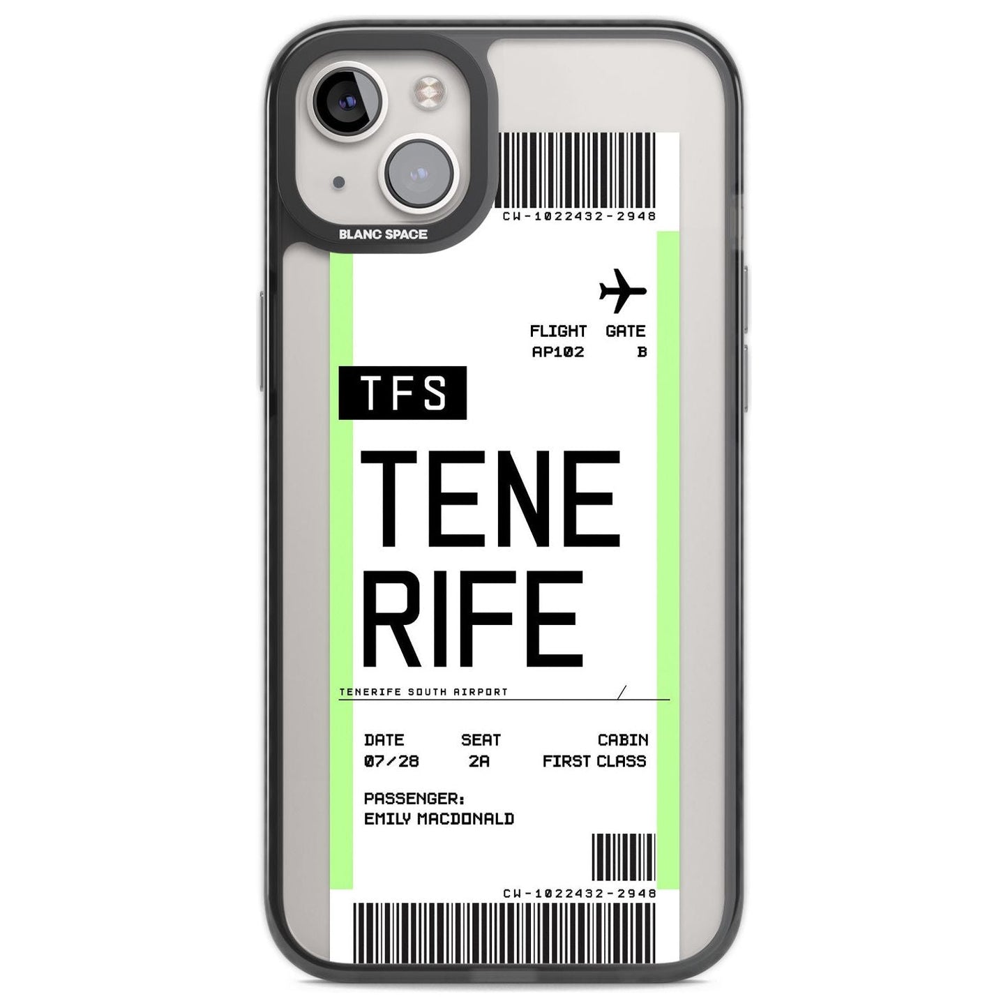 Personalised Tenerife Boarding Pass