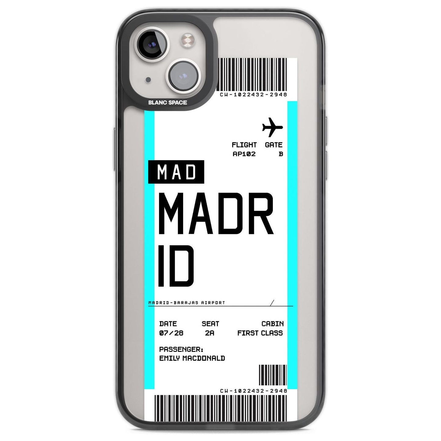 Personalised Madrid Boarding Pass