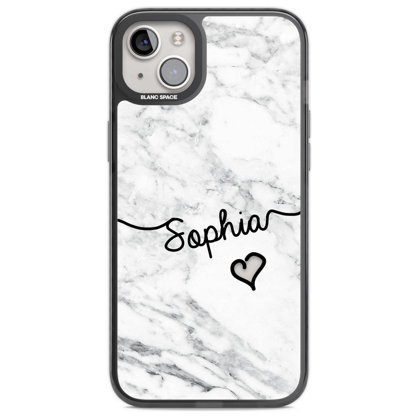 Personalised White Marble Heart