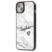 Personalised White Marble Heart