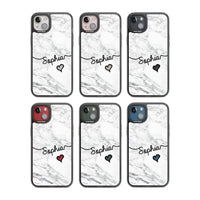 Personalised White Marble Heart