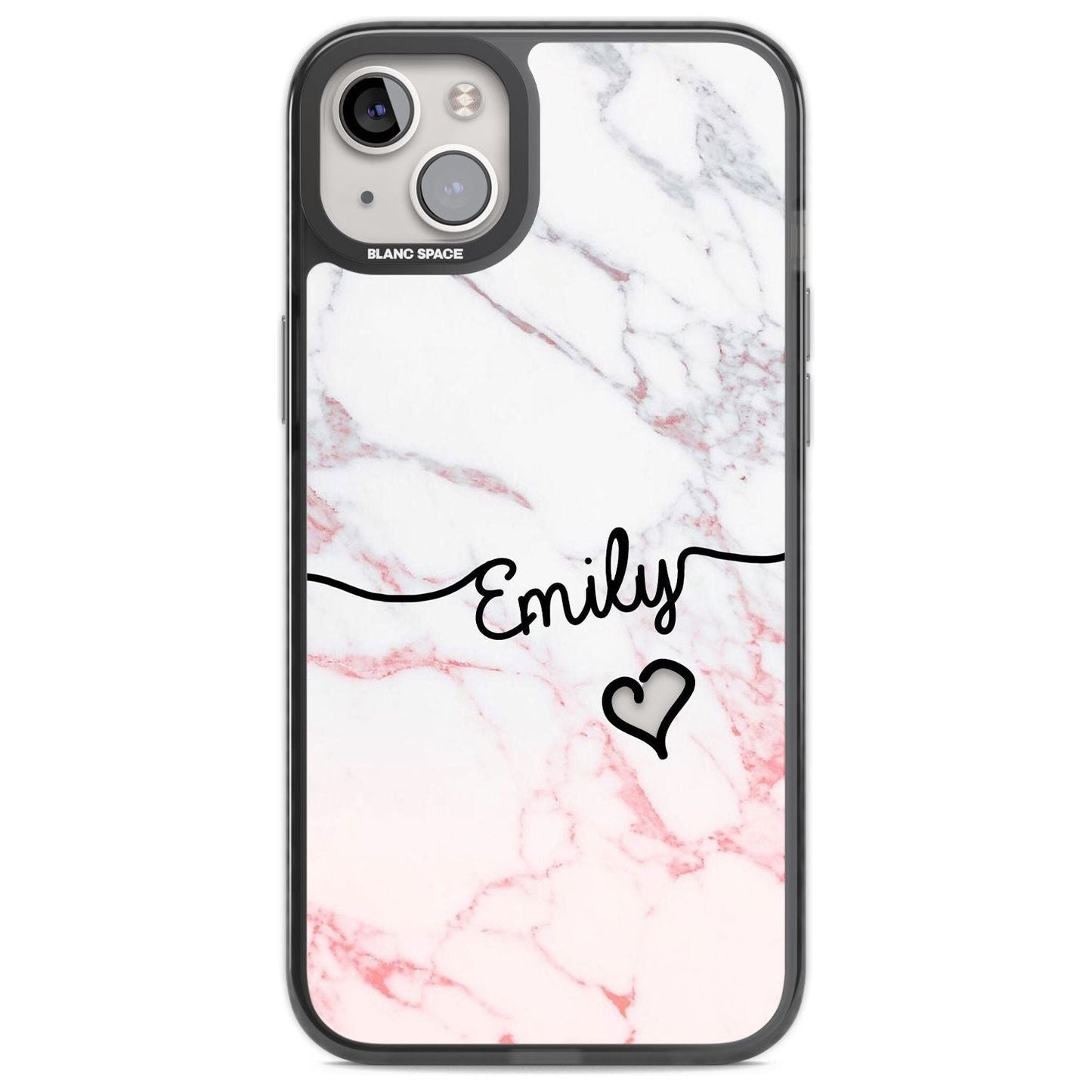 Personalised Pink Fade Marble Heart