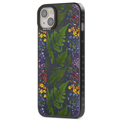 Busy Floral And Fern Design Navy