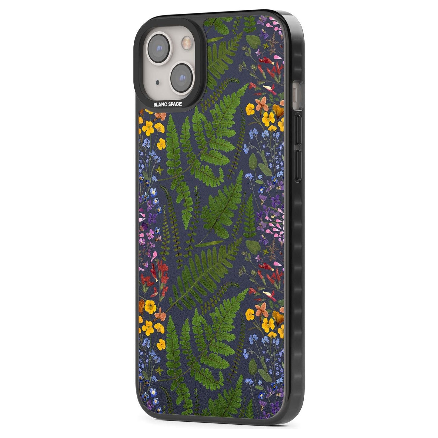 Busy Floral And Fern Design Navy