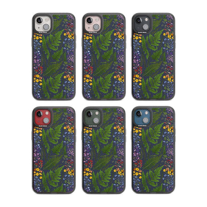 Busy Floral And Fern Design Navy