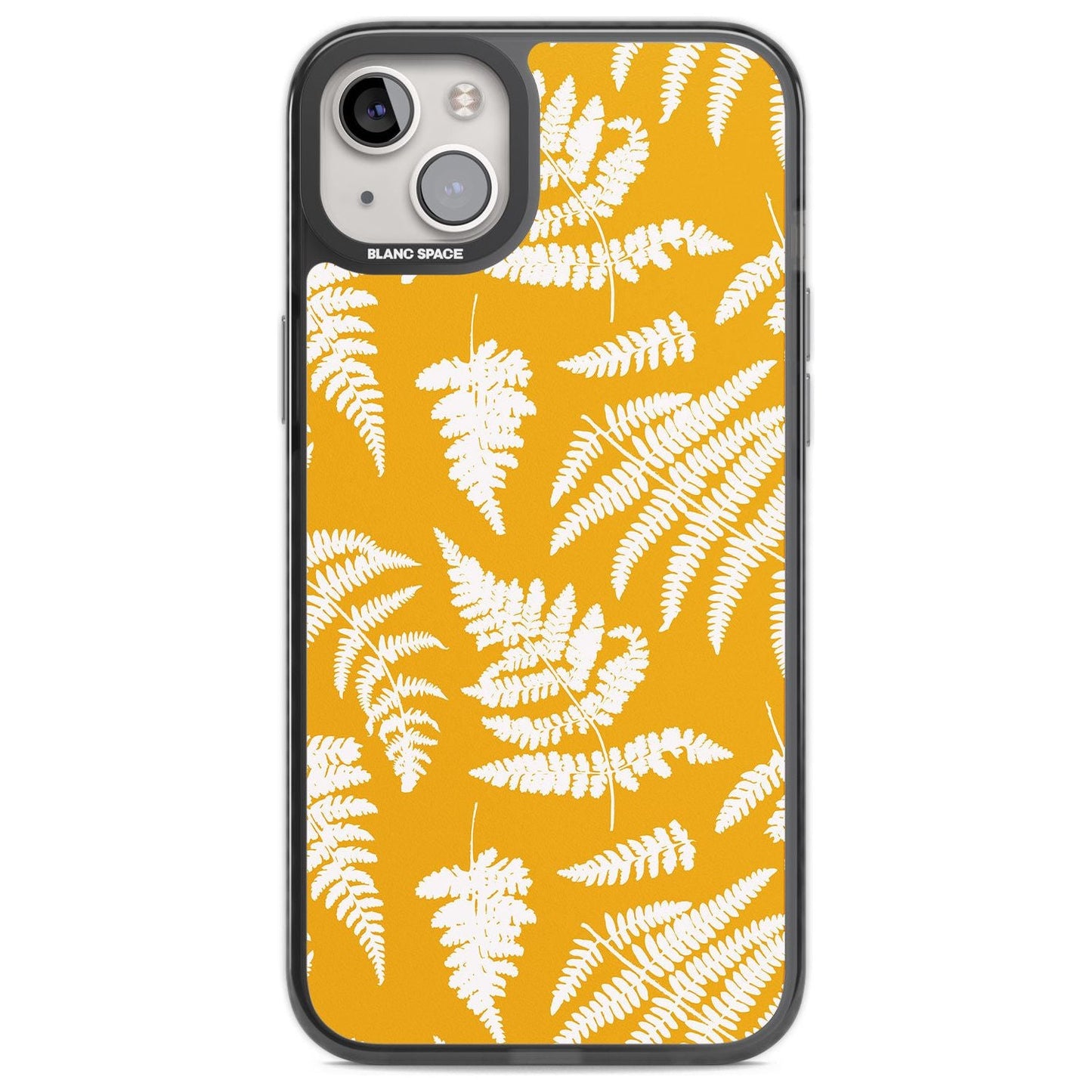 Motif fougère sur fond jaune