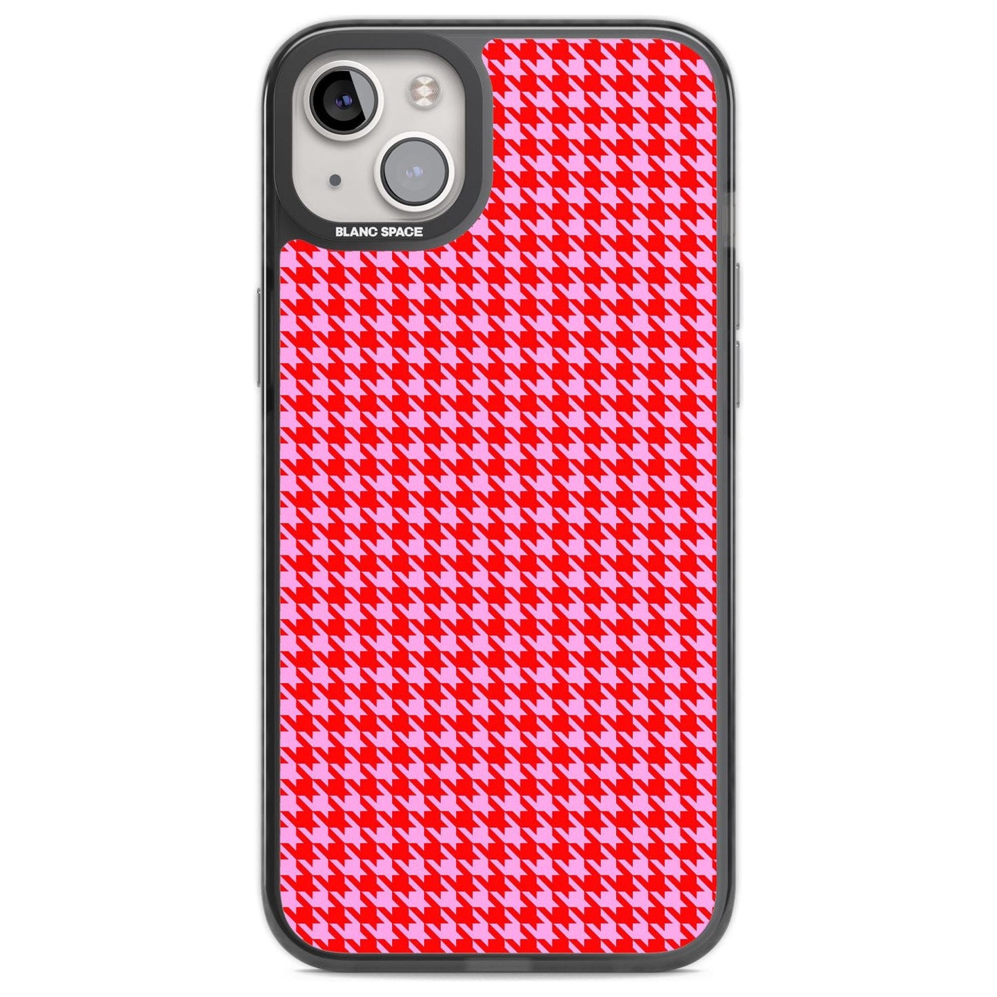 Pied-de-poule rose fluo et rouge