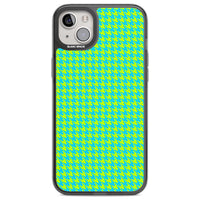 Neon Lime & Turquoise Houndstooth