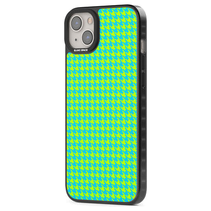 Neon Lime & Turquoise Houndstooth