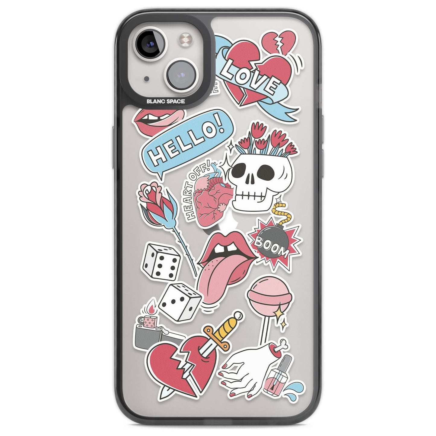 Autocollants Crâne et Fleurs