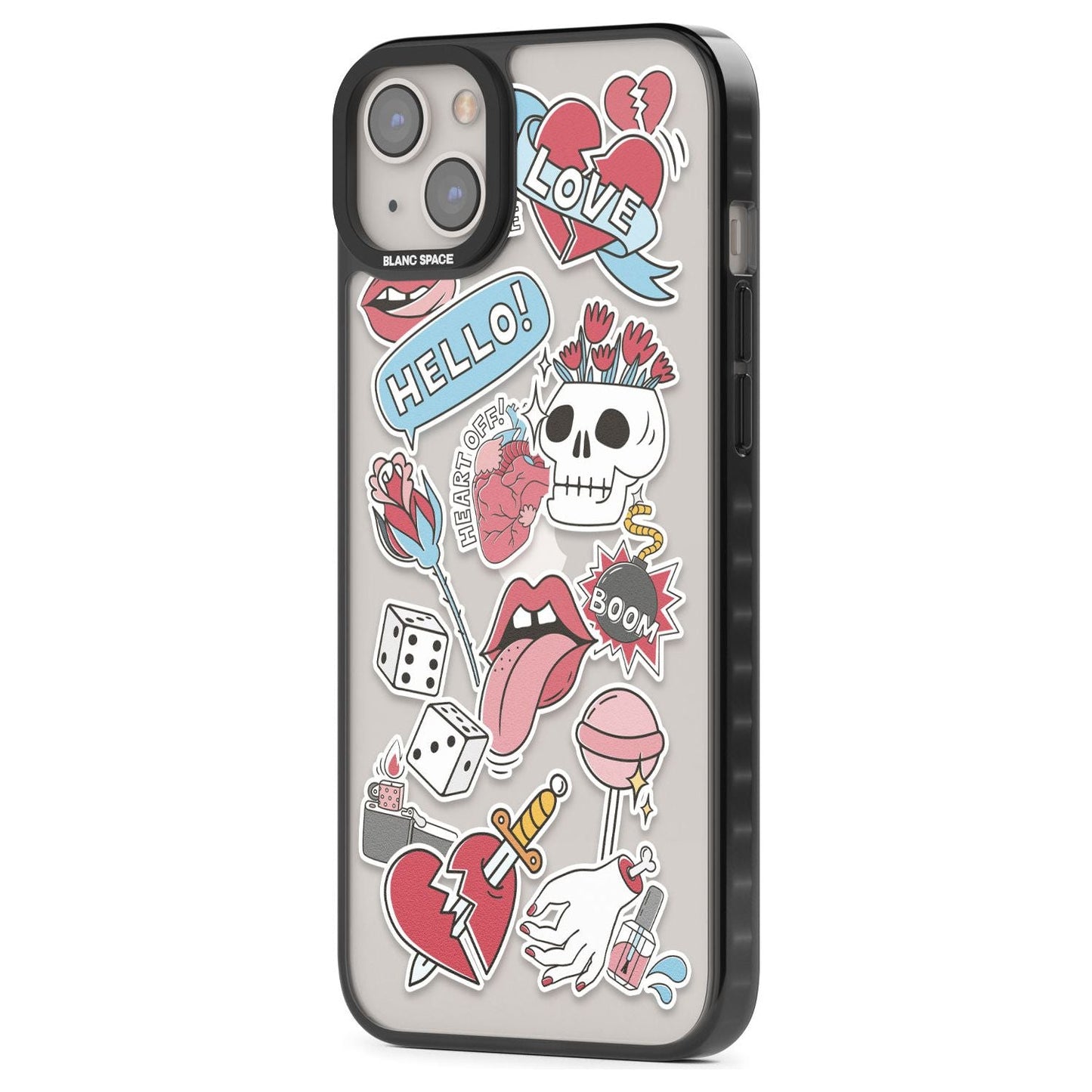 Autocollants Crâne et Fleurs