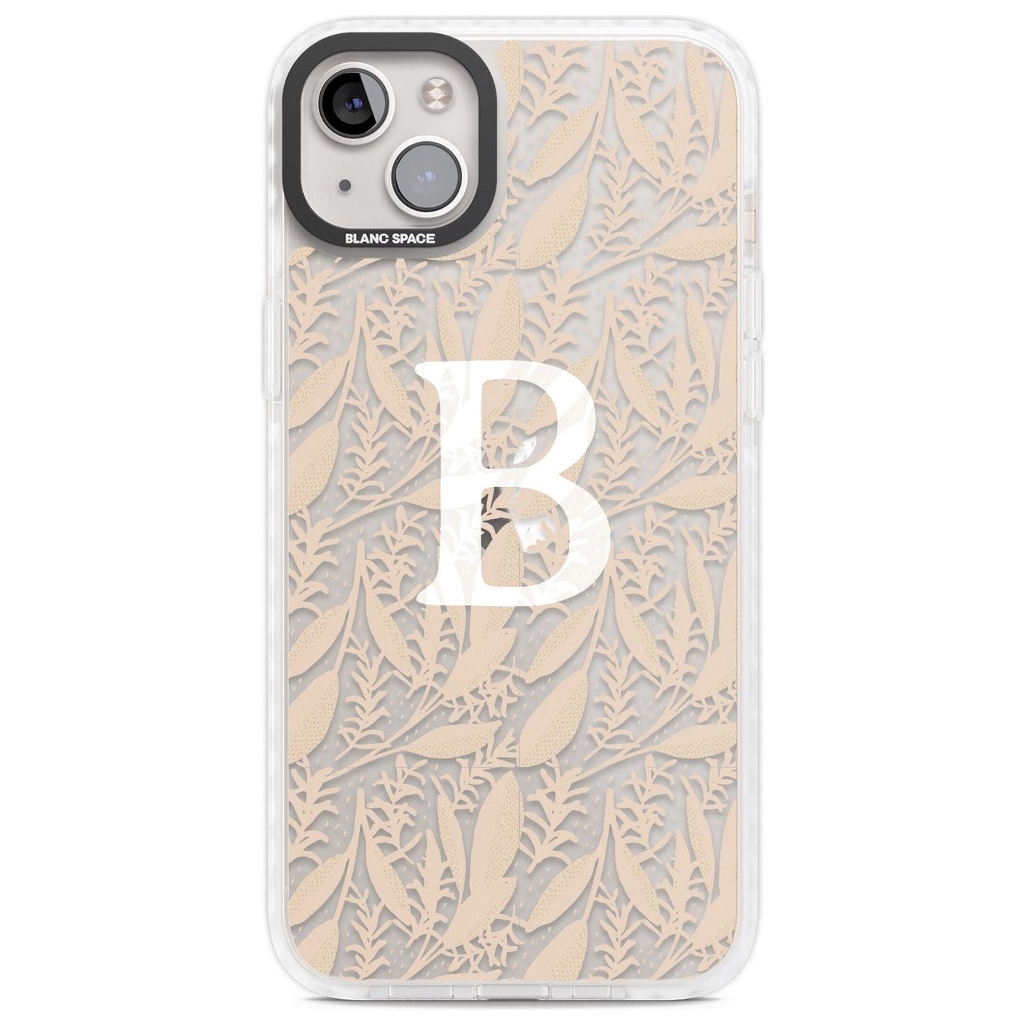 Monogramme personnalisé, motif floral abstrait subtil.