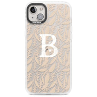 Monogramme personnalisé, motif floral abstrait subtil.