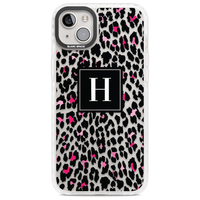 Personalised Clear Pink Leopard Monogram