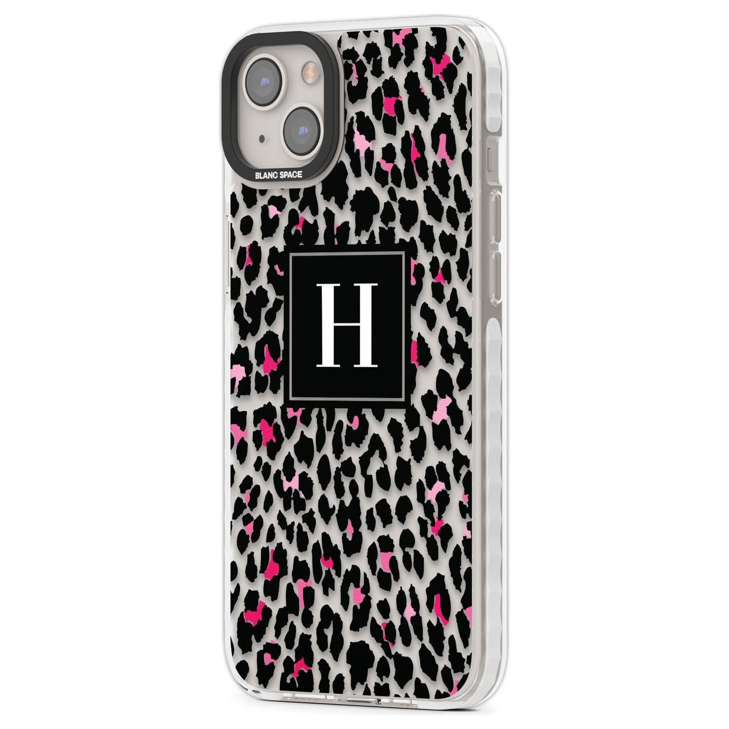 Personalised Clear Pink Leopard Monogram