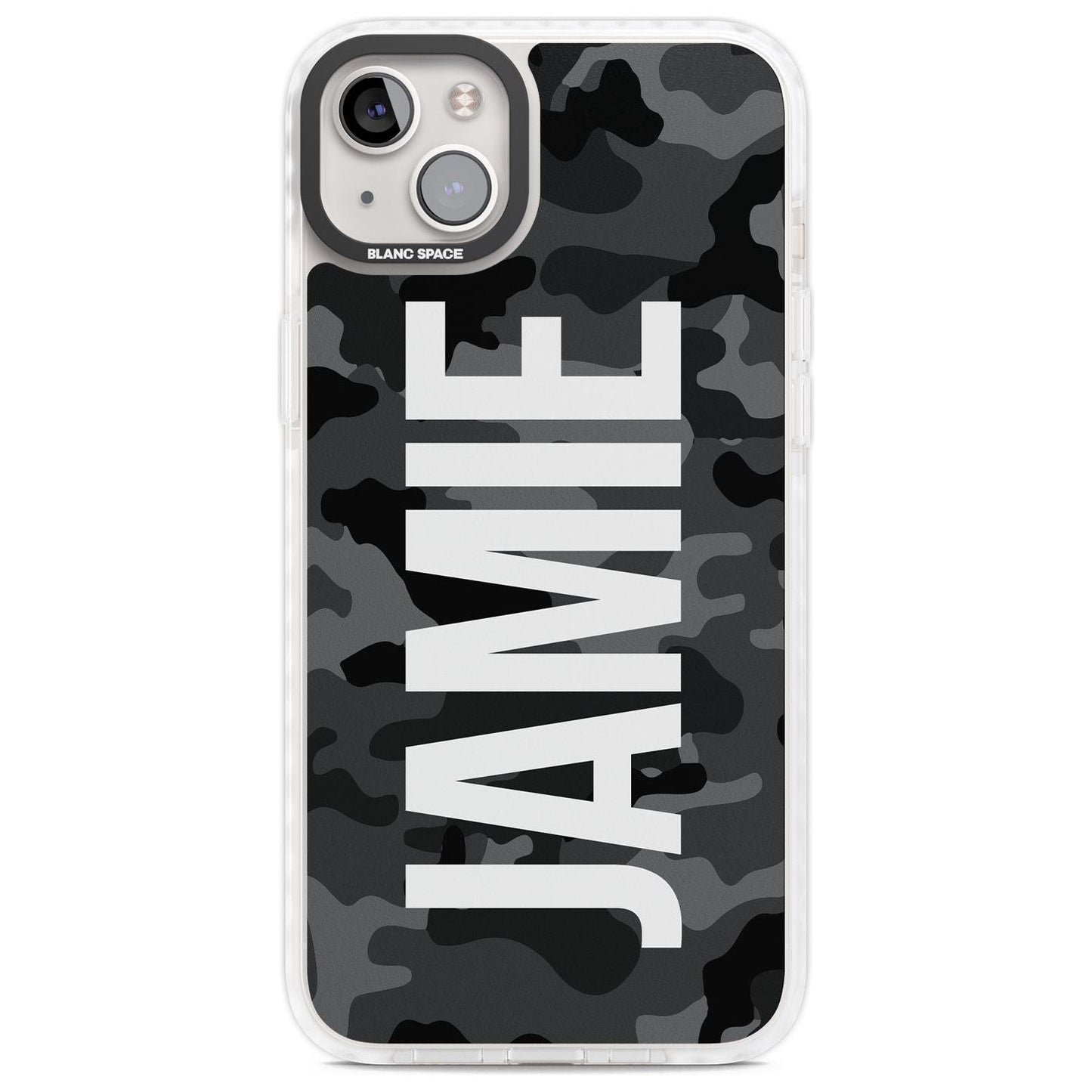 Personalised Black Camo Name Vertical