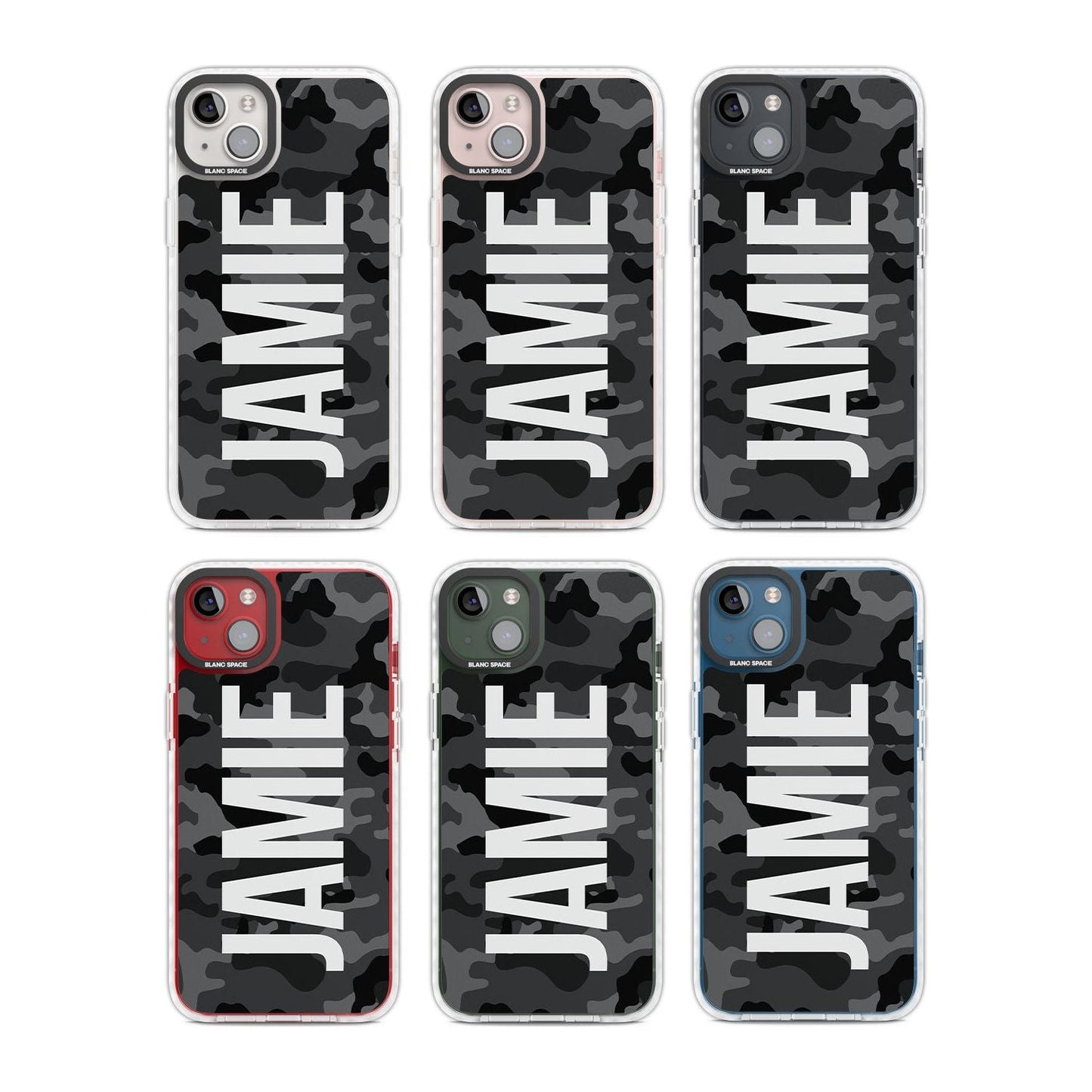 Personalised Black Camo Name Vertical