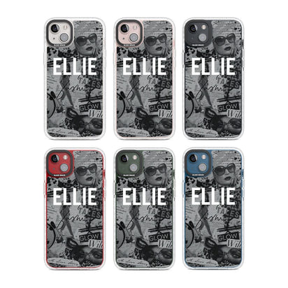 Personalisierte Vintage-Collage in Graustufen