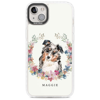 Personalised Australian Shepherd Floral Portrait