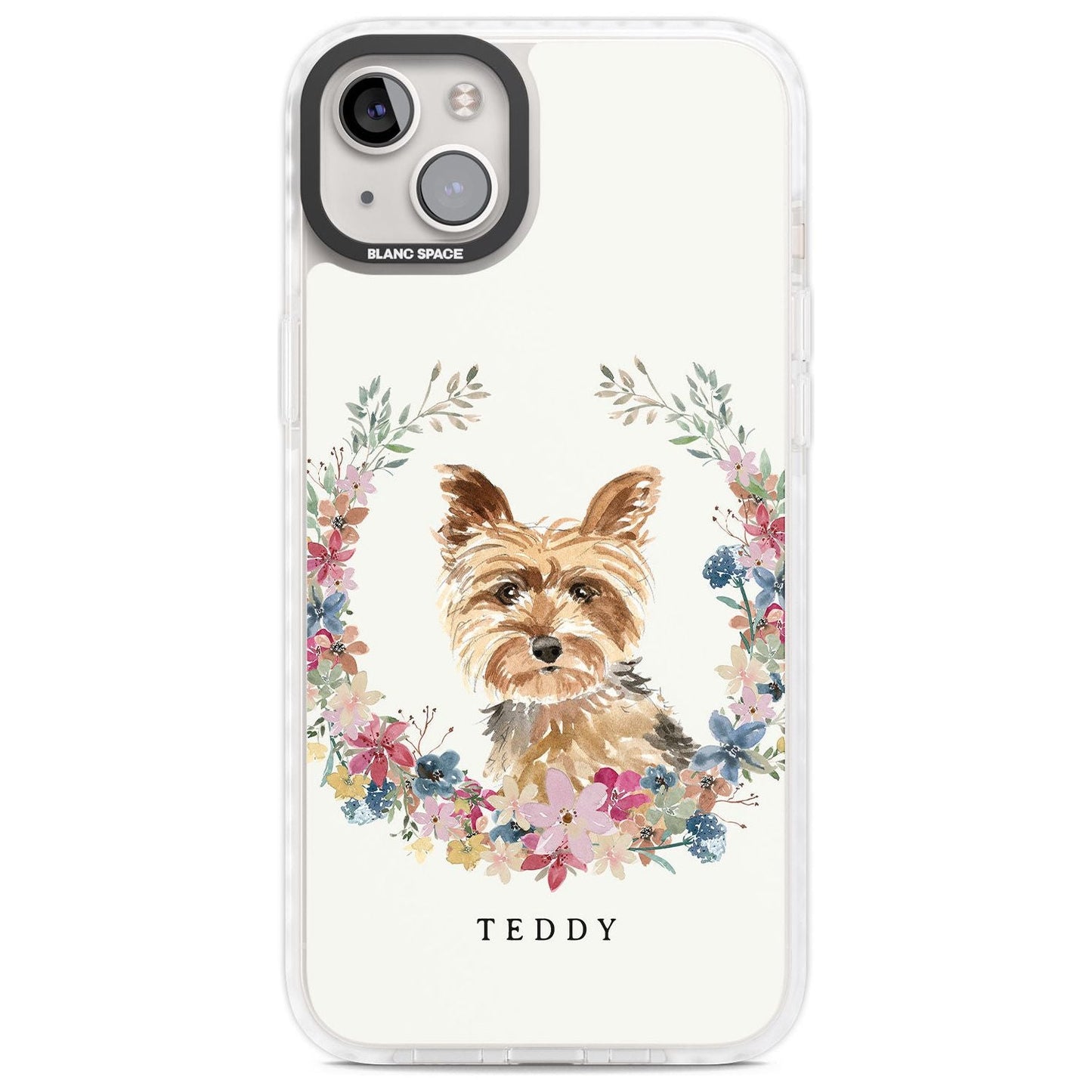 Personalised Yorkshire Terrier Floral Portrait