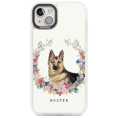 Personalised German Shepherd Floral Portrait