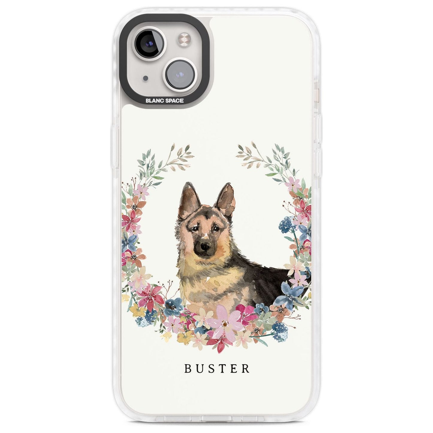 Personalised German Shepherd Floral Portrait
