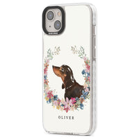 Personalised Black & Tan Dachshund Floral Portrait