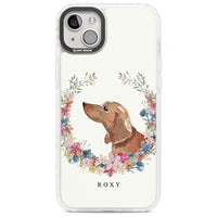 Personalised Tan Dachshund Floral Portrait