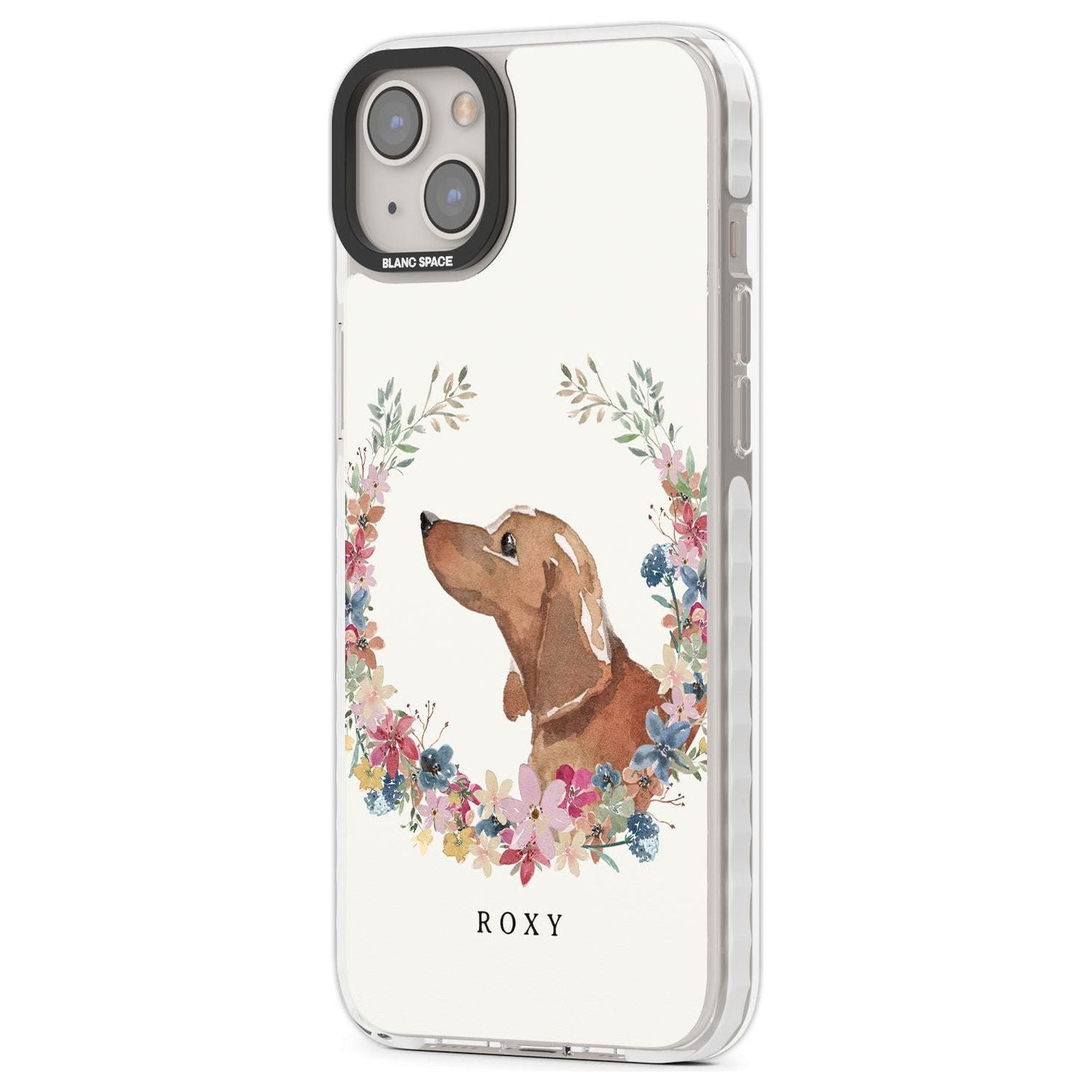 Personalised Tan Dachshund Floral Portrait