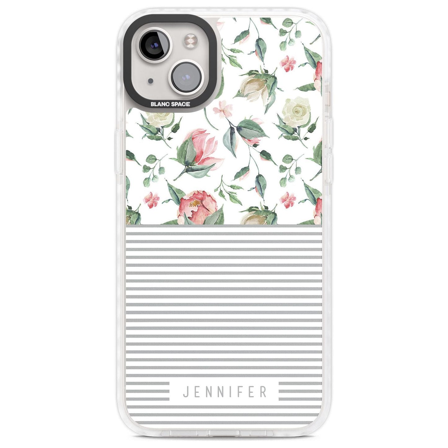 Personalised Light Floral Pattern & Stripes