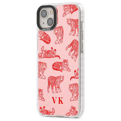 Personalised Red Tiger Outlines On Pink