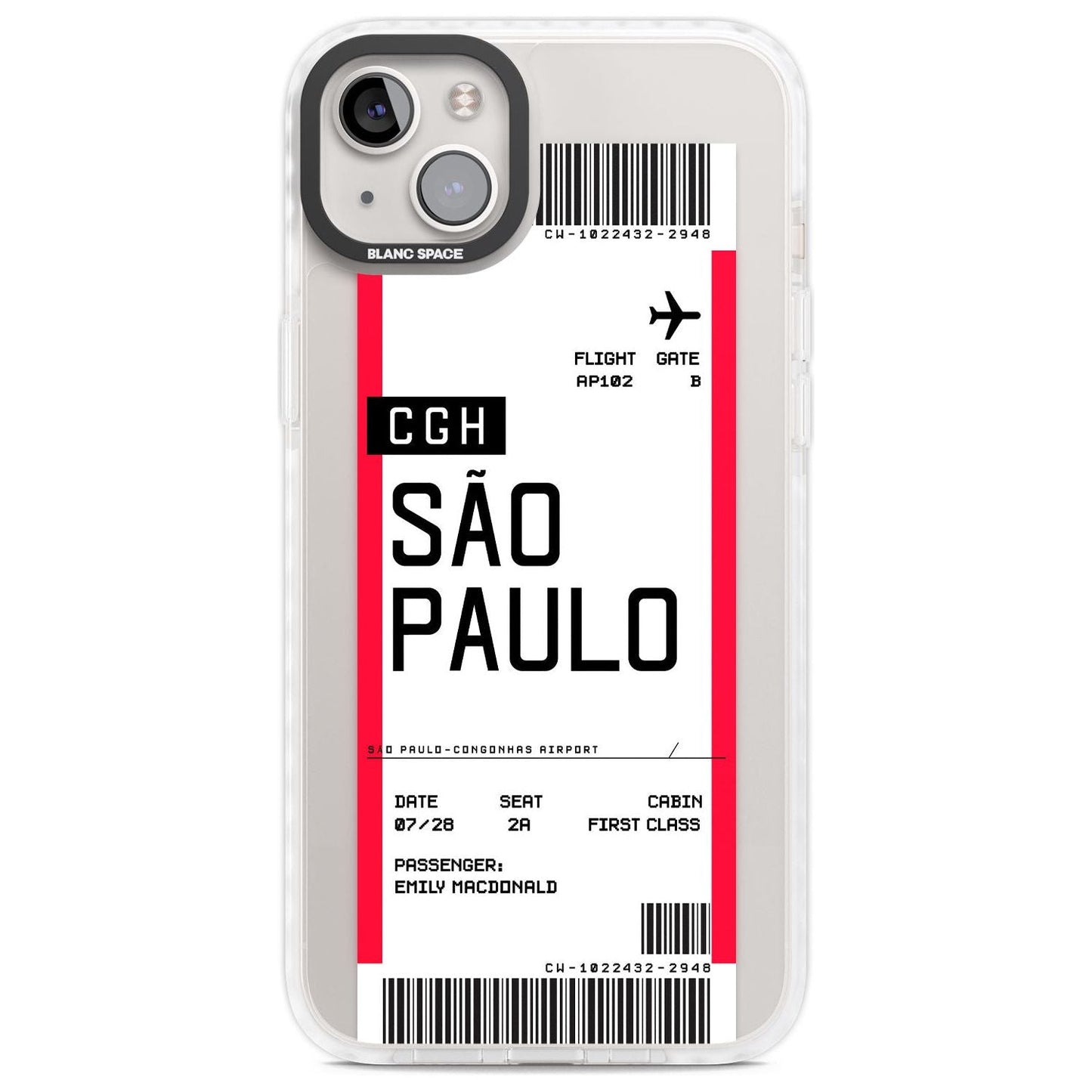 Personalisierte Bordkarte für São Paulo