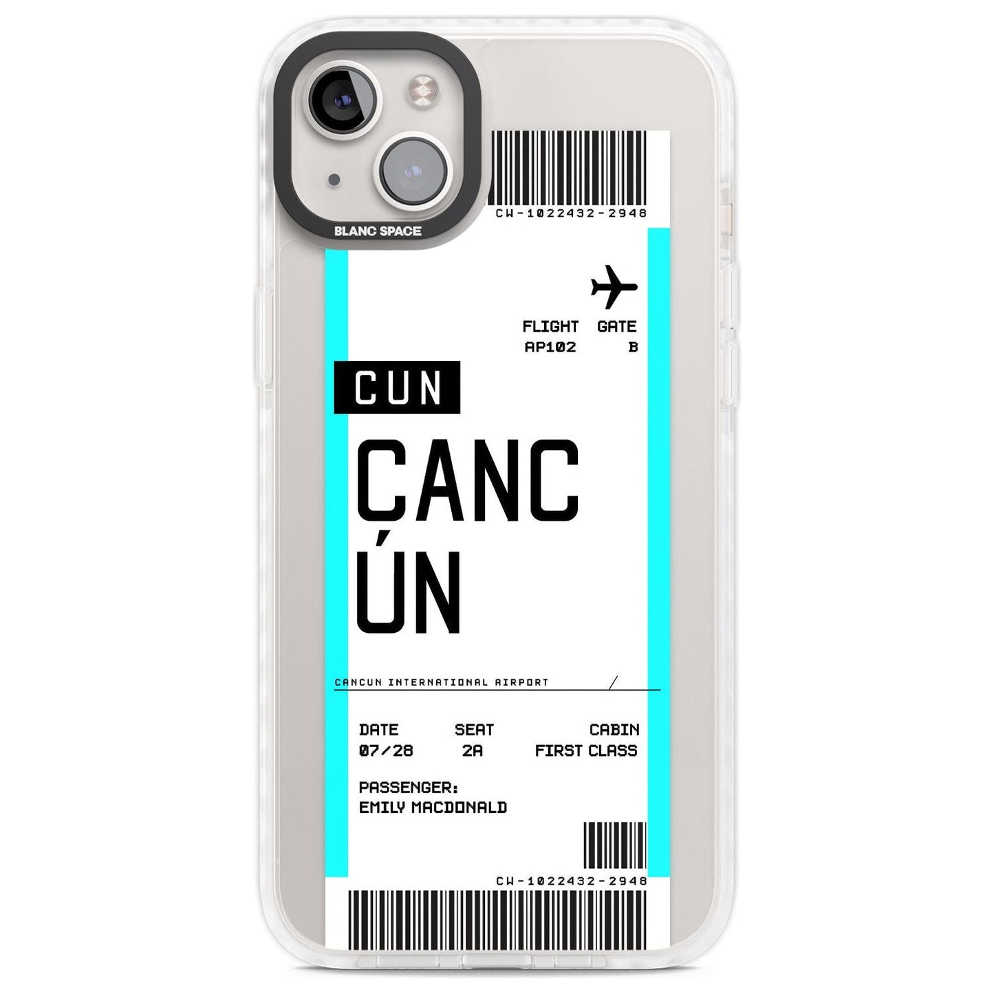 Personalised Cancún Boarding Pass
