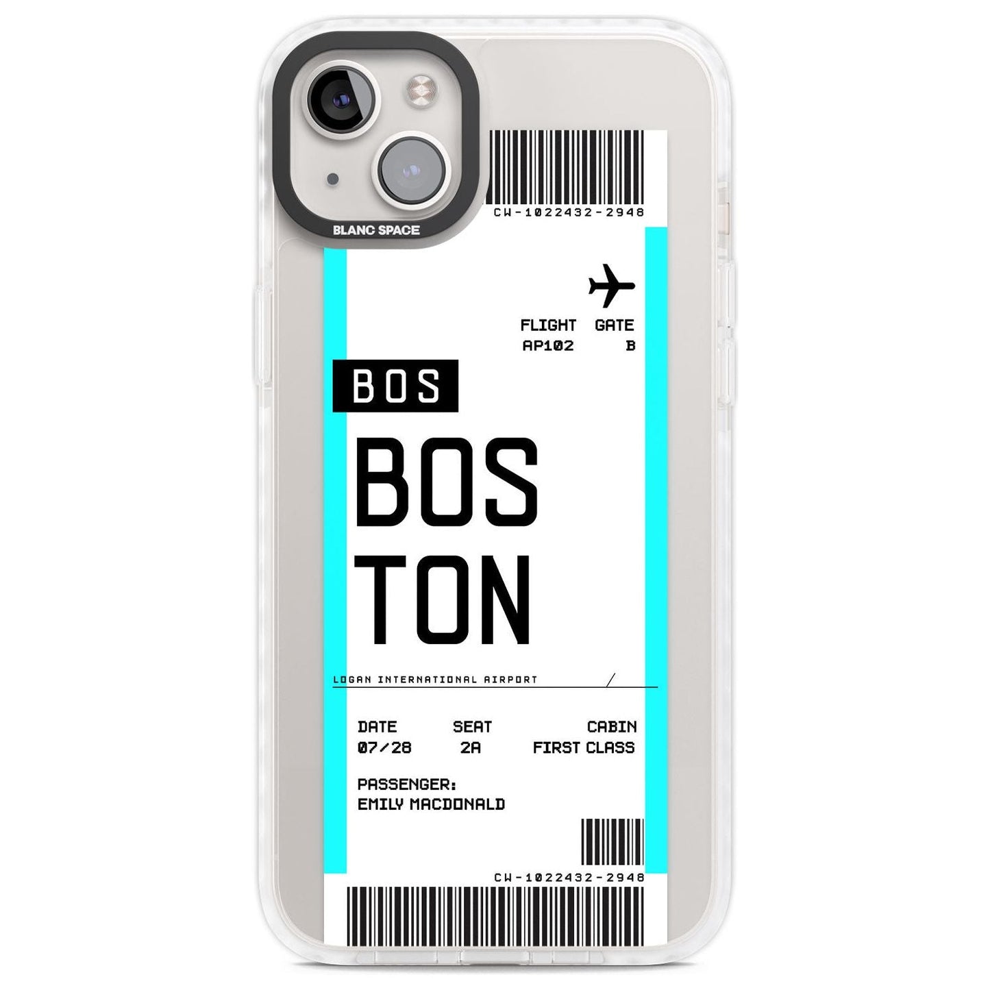Personalised Boston Boarding Pass