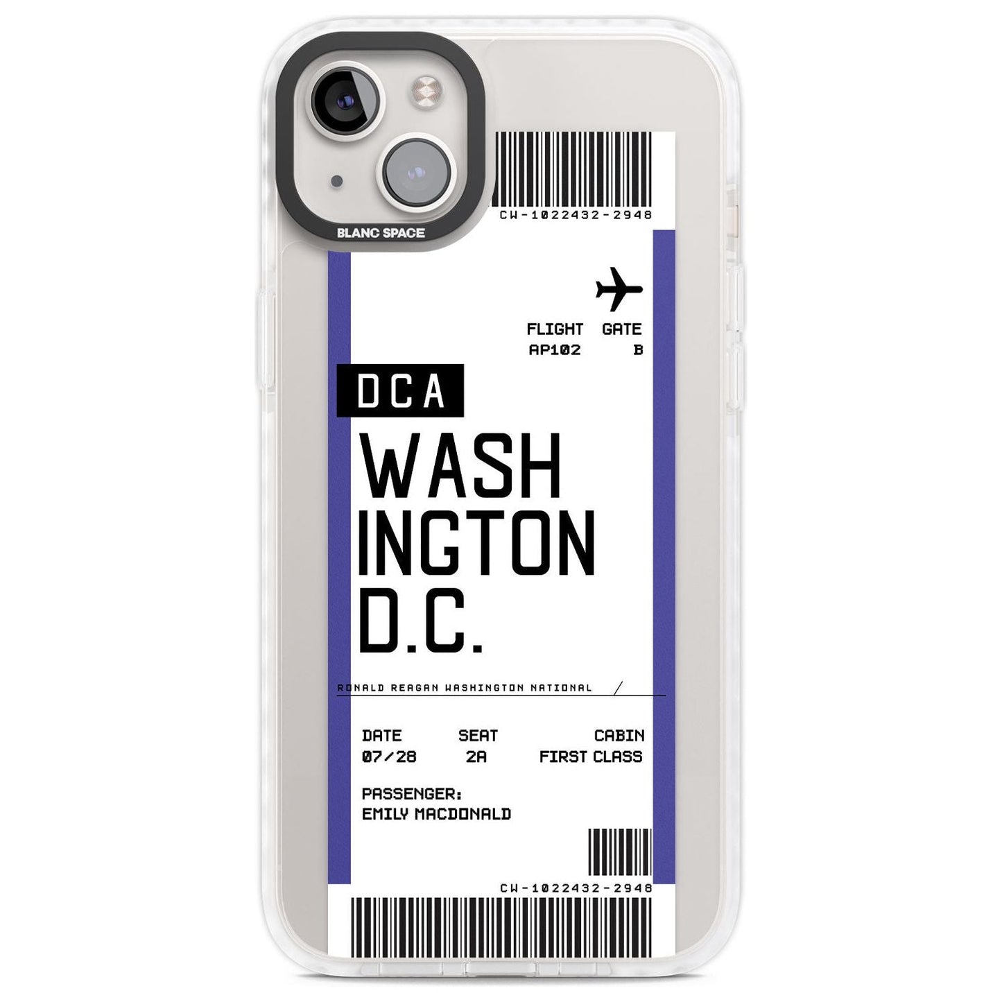 Personalised Washington D.C. Boarding Pass