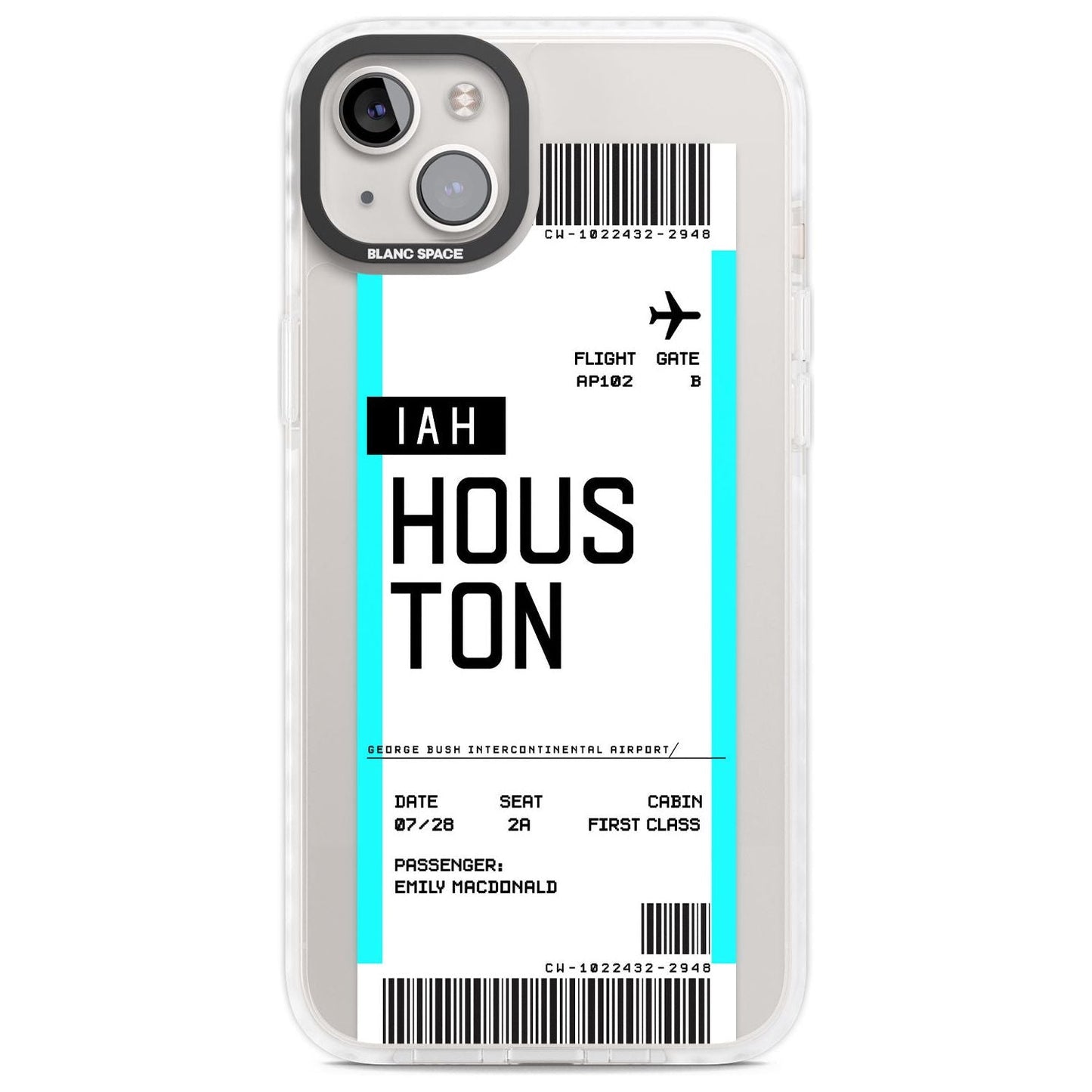Personalised Houston Boarding Pass
