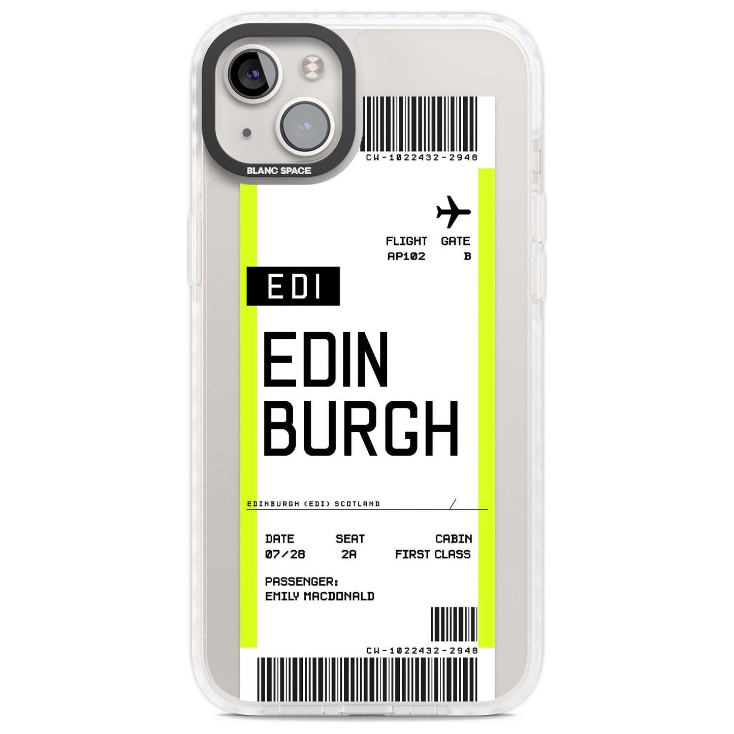 Personalised Edinburgh Boarding Pass
