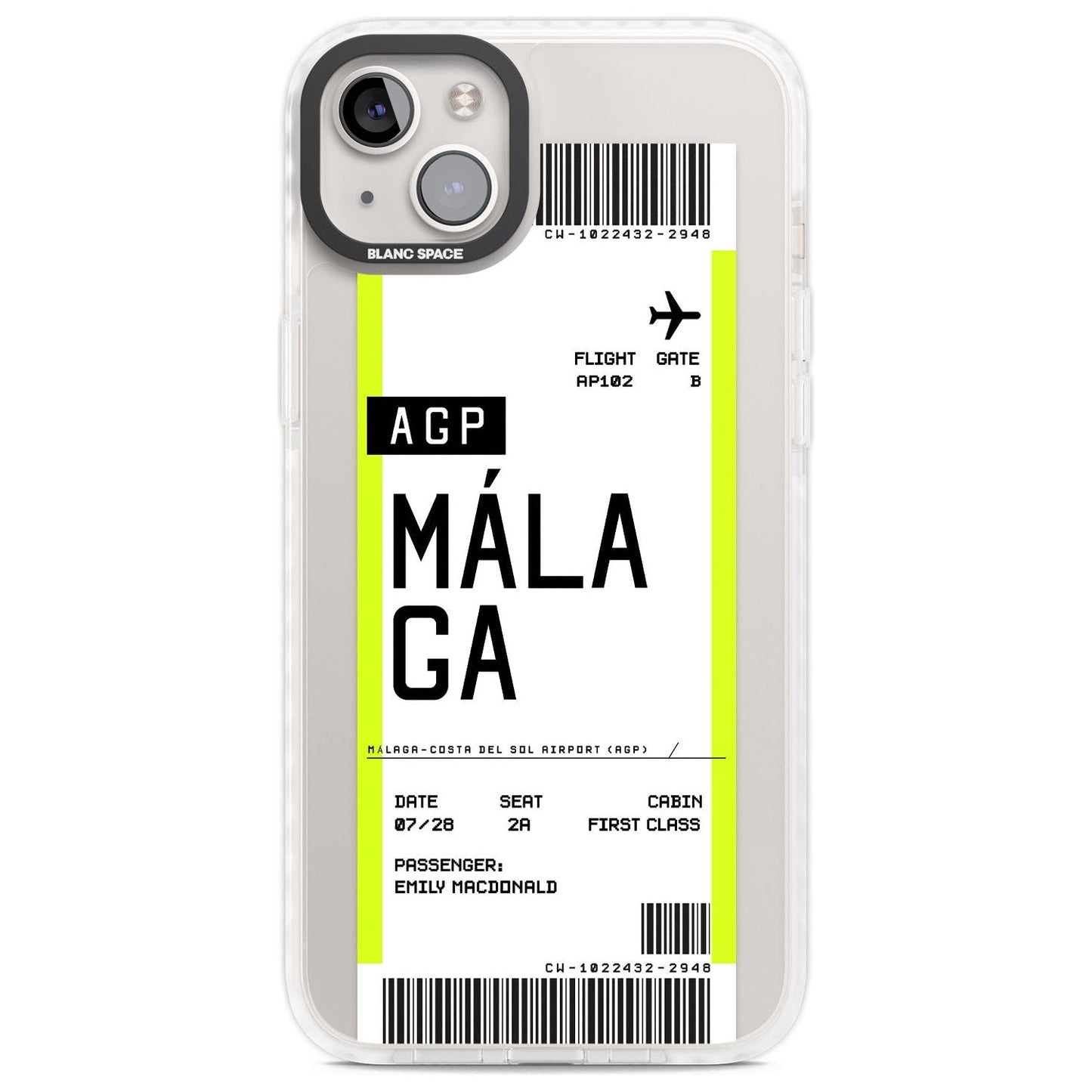 Personalised Málaga Boarding Pass