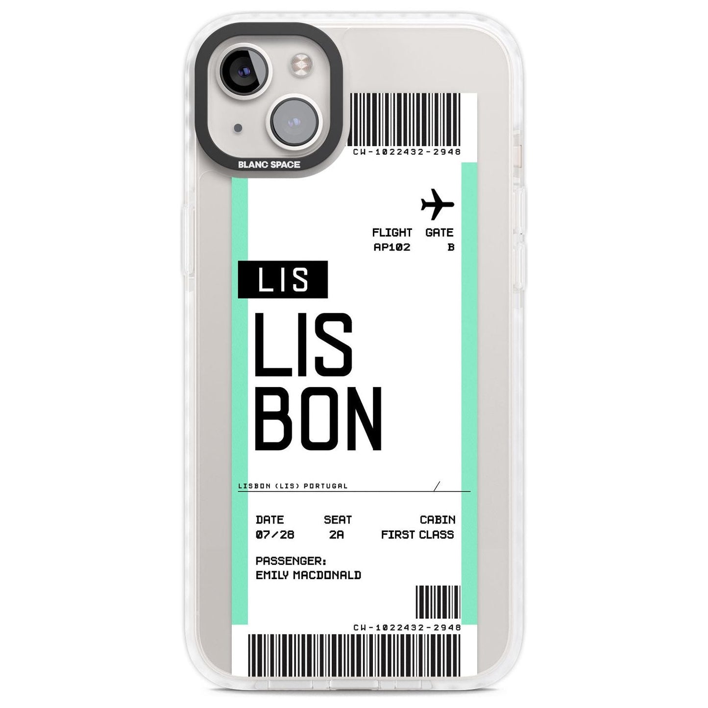 Personalised Lisbon Boarding Pass
