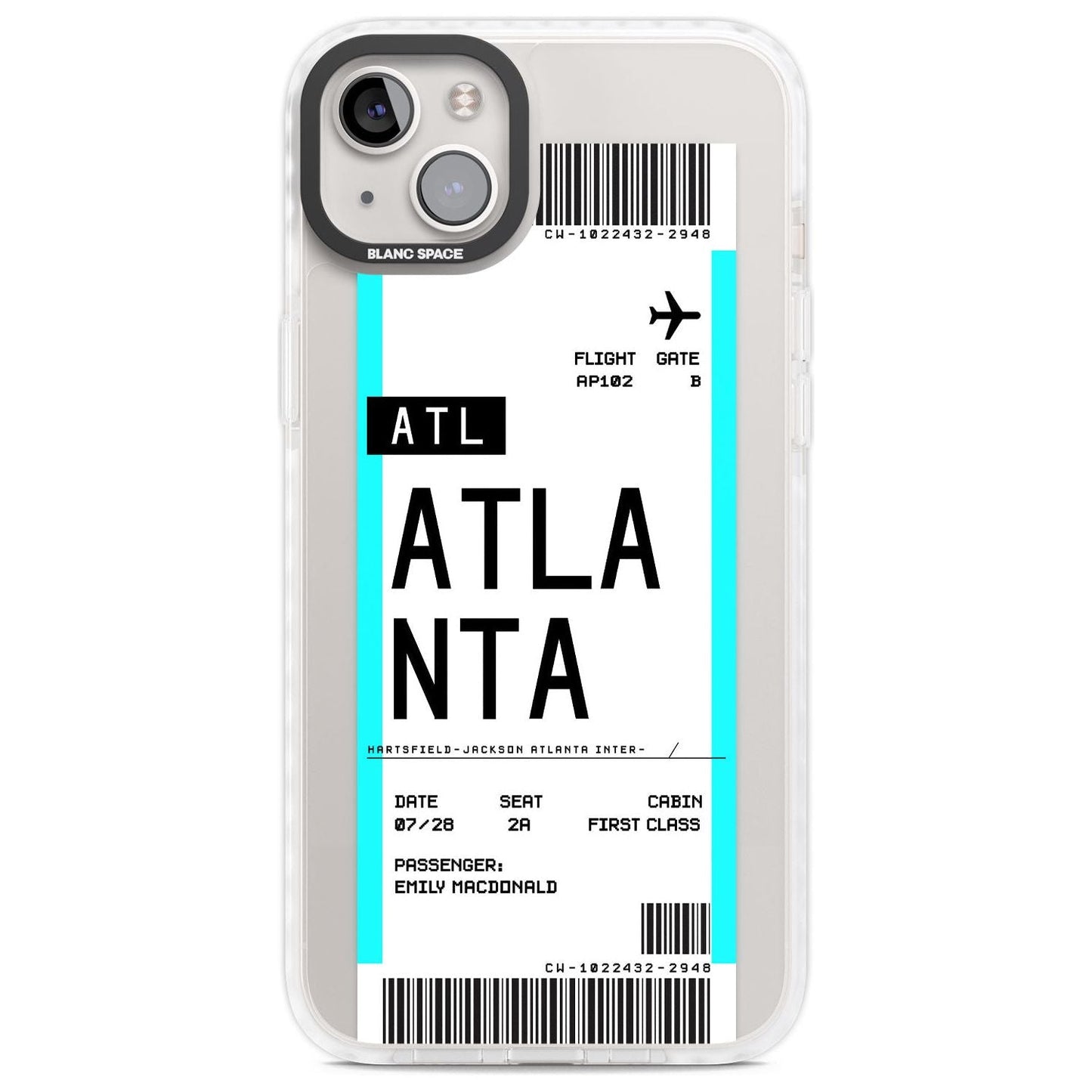 Personalisierte Atlanta-Bordkarte