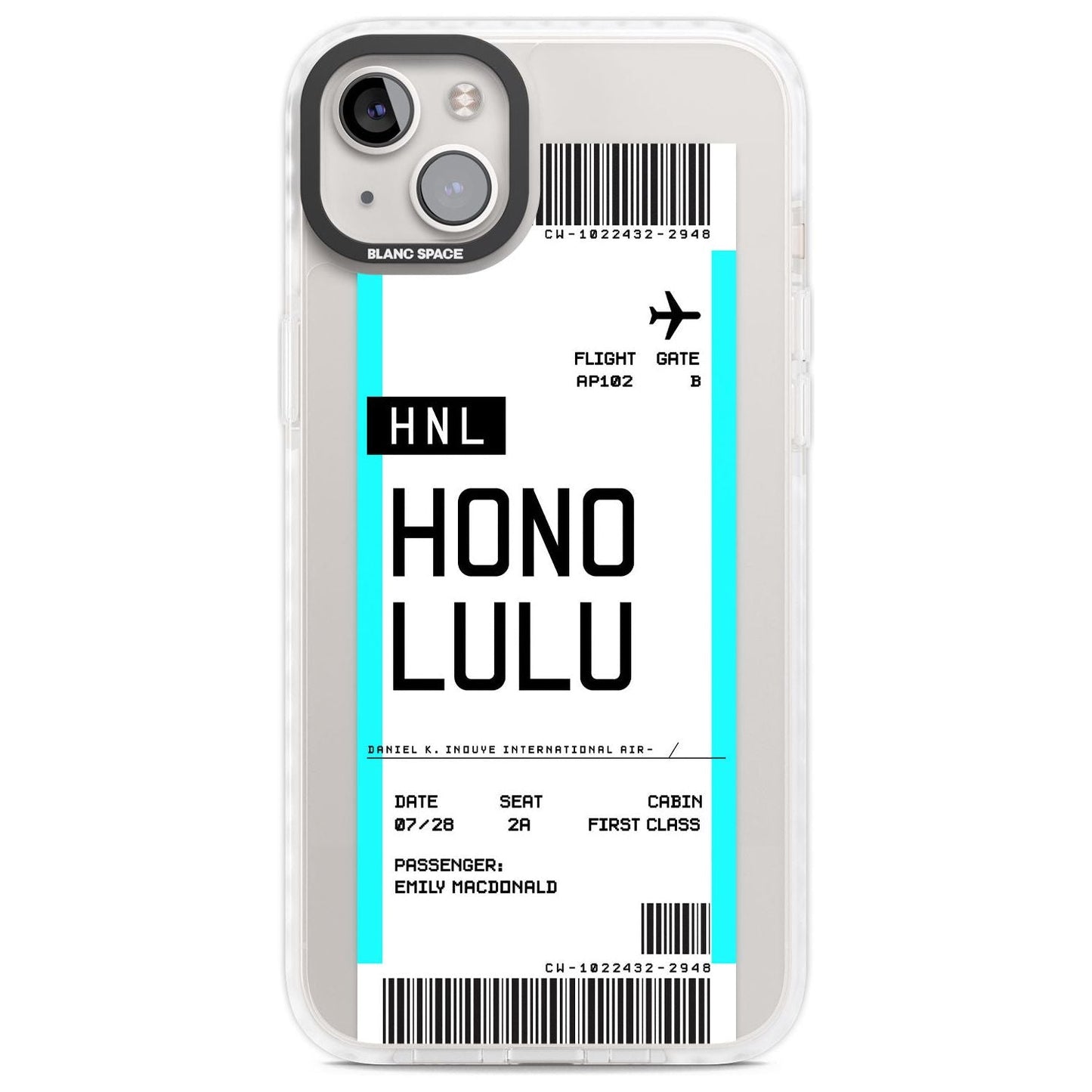 Personalised Honolulu Boarding Pass