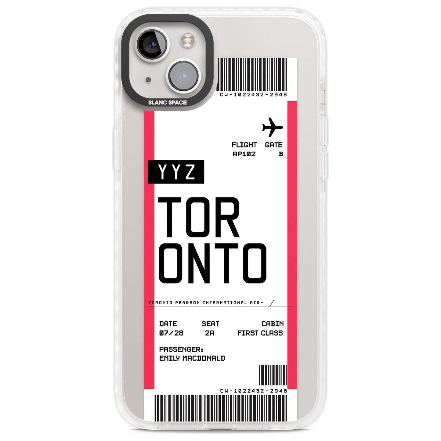 Personalised Toronto Boarding Pass