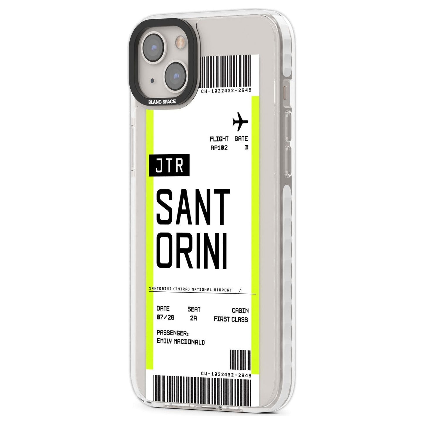 Personalisierte Bordkarte für Santorini