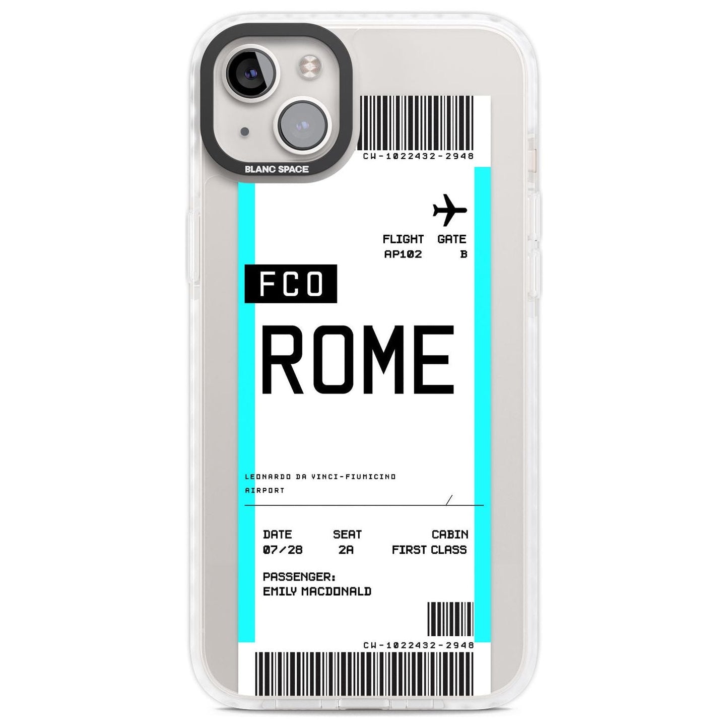 Personalised Rome Boarding Pass