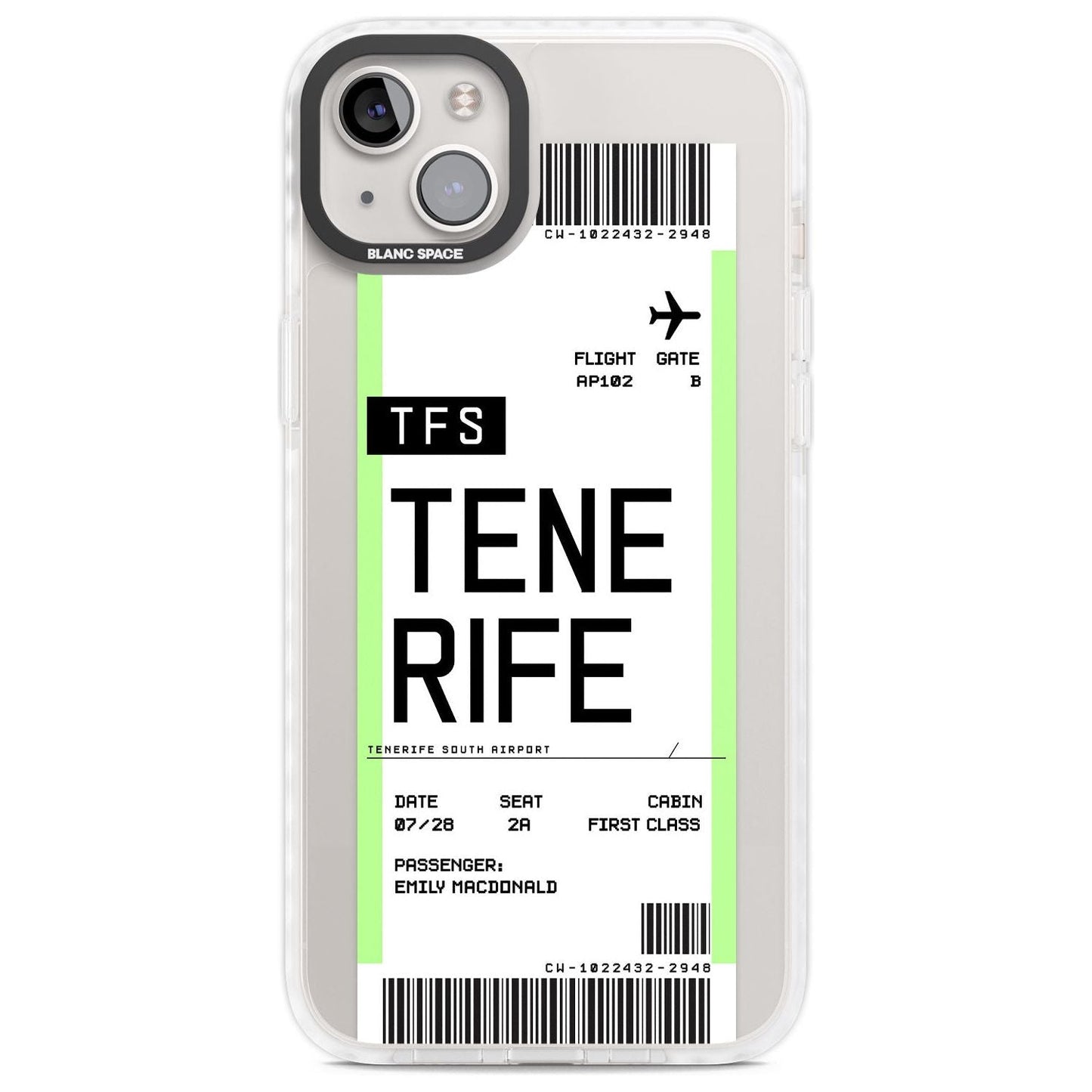 Personalised Tenerife Boarding Pass