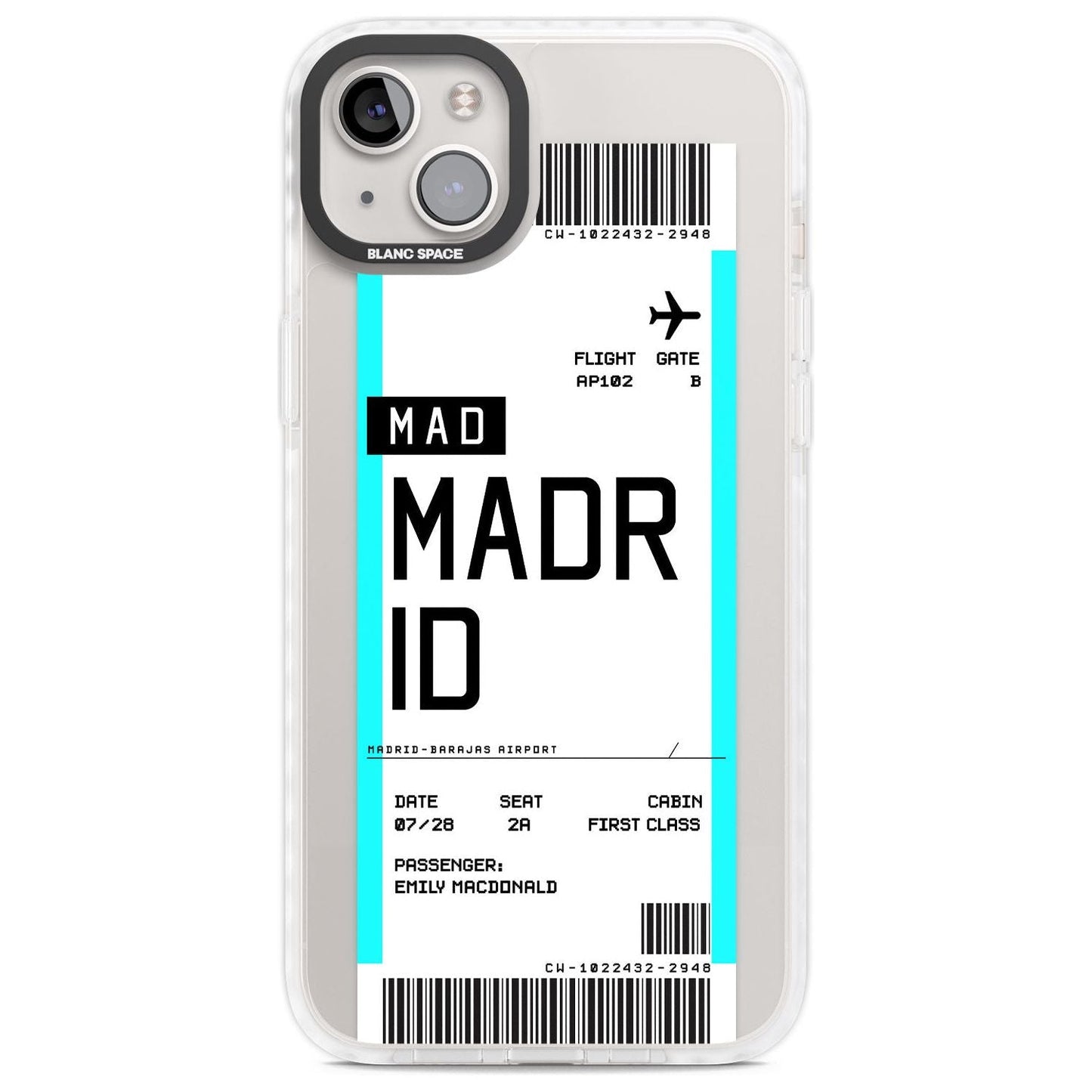 Personalised Madrid Boarding Pass