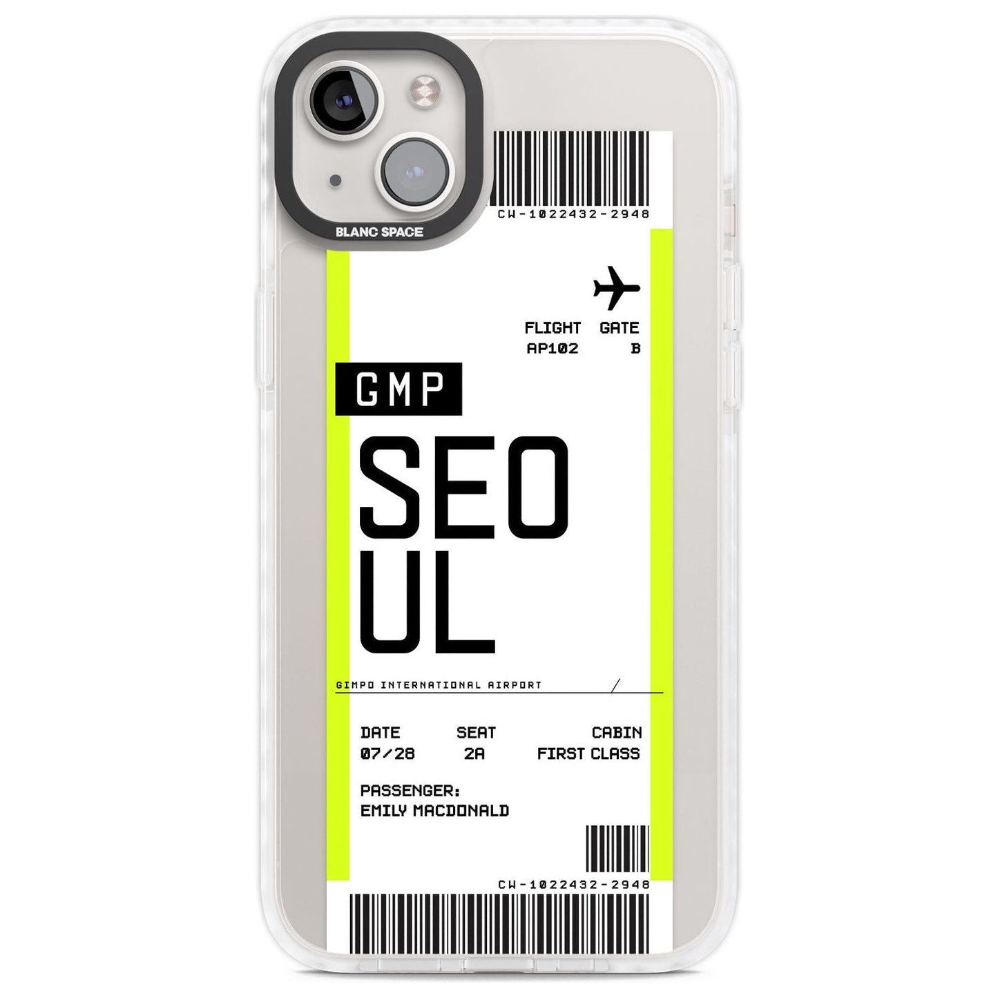 Personalised Seoul Boarding Pass