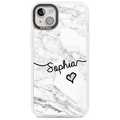 Personalised White Marble Heart