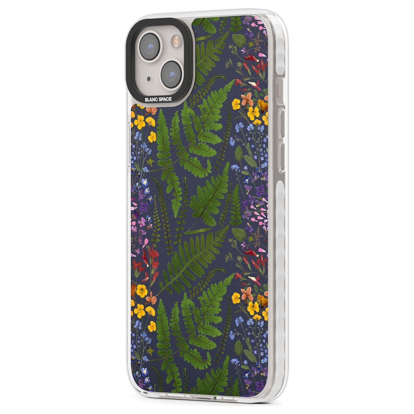 Busy Floral And Fern Design Navy